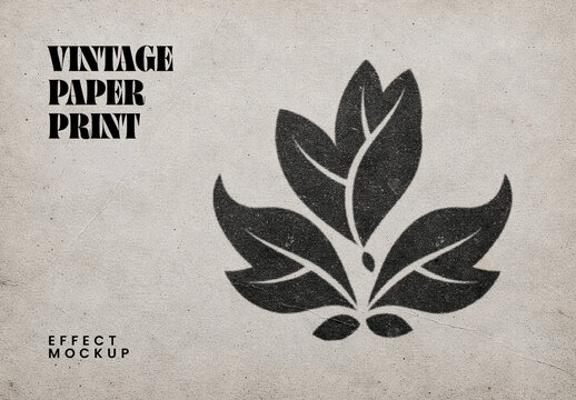 Vintage Paper Print Effect Mockup