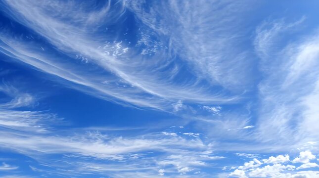 Clear Blue Sky with Wispy Clouds and Bright Atmosphere