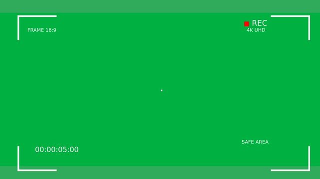 4K Widescreen Camera Safe Area HUD on Green Screen