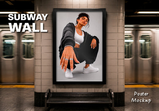 Subway Wall Poster Mockup