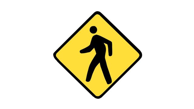 pedestrian crossing warning road sign vector icon. Traffic symbol of a walking person isolated