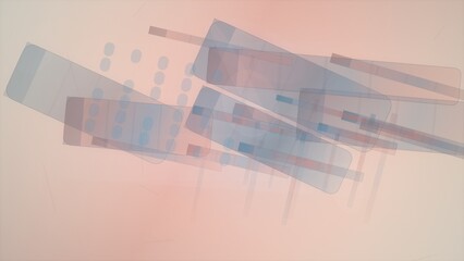 Fototapeta premium Abstract geometric illustration with overlapping shapes