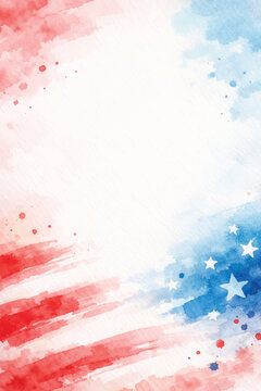 watercolor american flag minimalist background