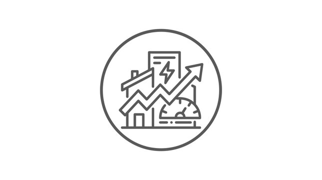 House energy efficiency monitoring line icon.