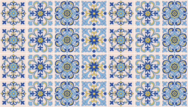 Mediterranean tile Pattern EPS Vector
