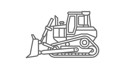Heavy bulldozer icon for earthmoving and construction. © slamet yabidi