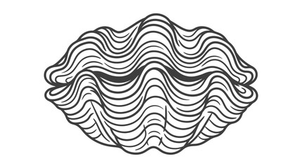 Minimalist giant clam shell line art illustration. © nurul mustofa