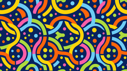 Fototapeta premium Colorful abstract geometric pattern with vibrant interlocking curves