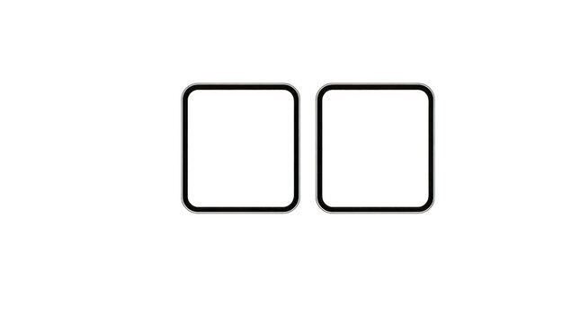 Two rectangular frames with rounded corners on a transparent background