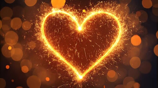 Sparkling Heart Shaped Love Symbol.