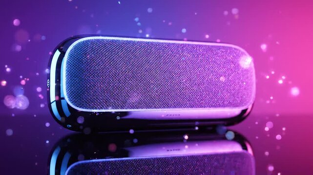 Wireless Bluetooth Speaker Closeup Purple.