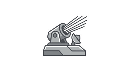 Futuristic laser cannon turret on white background. © murtiyem