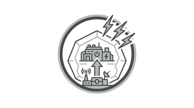 Military communications and radar surveillance emblem.