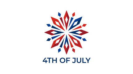 Obraz premium Fourth of July patriotic firework graphic design on white background. EPS Editable