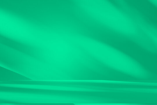 Wall interior background, studio and backdrops show products. with leaf shadow leaf from window color green and white. background for text insertion and presentation of product	