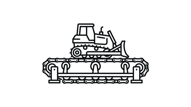 Heavy bulldozer assembly line production manufacturing process.