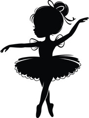 Young ballet dancer silhouette in graceful pose during studio practice with soft lighting for creative projects © Nezam
