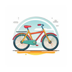 Fototapeta premium Colorful flat design bicycle illustration