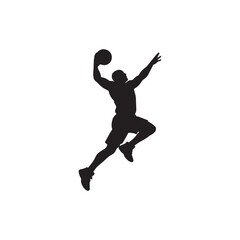  Basketball Player Slam Dunk Silhouette Icon © Raju