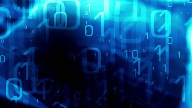 Data Privacy Binary Code Technology Background Stream with Glowing Digital Matrix Matrix in 4K Ultra HD footage
