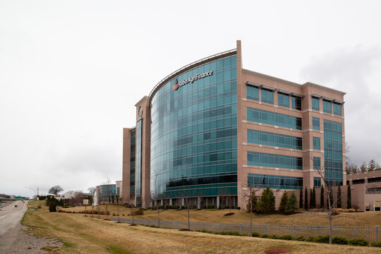 Chesterfield, Missouri, USA - March 24, 2022: Rabo AgriFinance headquarters building on Outer Forty Road  in Chesterfield, Missouri, USA. Rabo AgriFinance is a subsidiary of the Dutch multinational ba