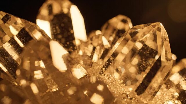 Golden Diamond Crystals Sparkling Brightly.