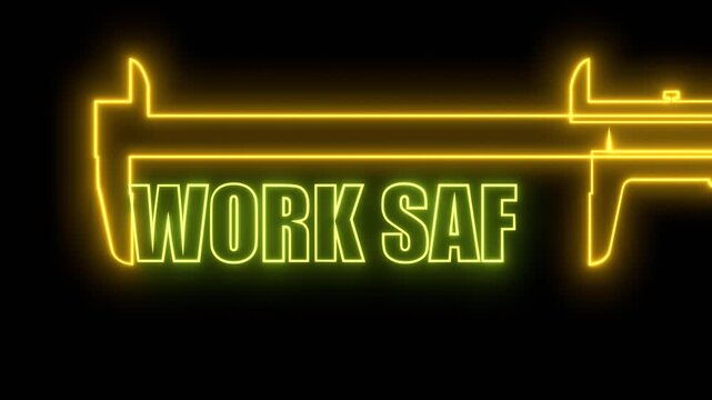Work safety level scale. The measuring device. Keywords work safety and the caliper