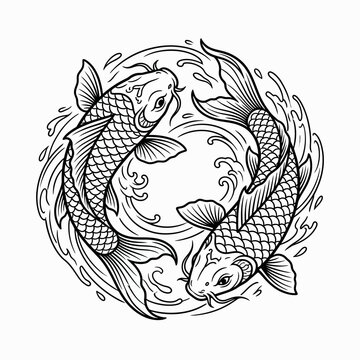 Yin Yang Koi Fish Symbol