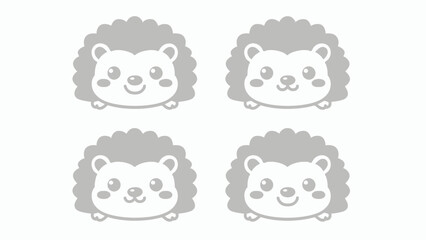 Cute Hedgehog Icons Set © ifana