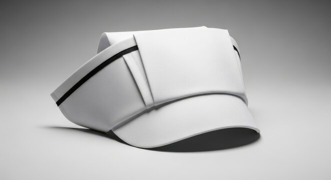 Pristine white cotton structured nurse cap isolated on a plain background, representing a timeless and professional medical accessory piece, fabric, medicine, shot