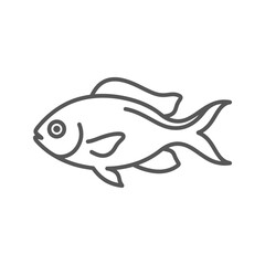 Obraz premium Elegant minimalist fish outline graphic design element.