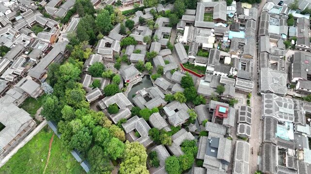 Overhead View of Northeastern Residential Area of Lijiang Ancient City China