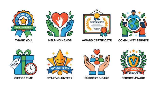 Volunteers receive awards and certificates for community service and helping hands
