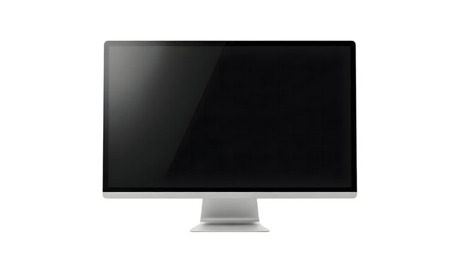 Modern computer monitor blank screen isolated on transparent background for mockup