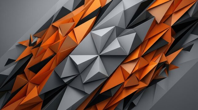 Abstract background gray color scheme It grey orange triangle pattern