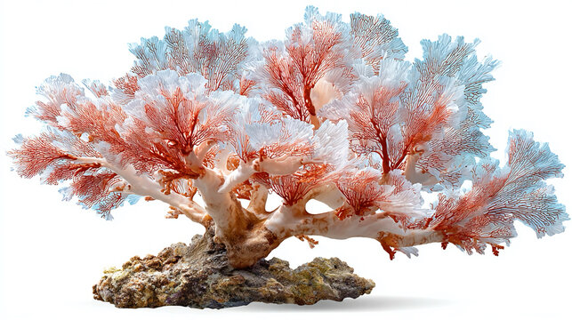 Brown coral reef on transparent background illustrating marine study ocean research environmental education biology and underwater ecosystem learning concepts