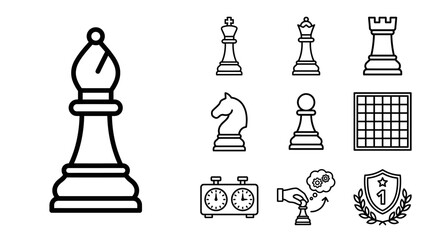 Chess Game Icons and Pieces Set © khami