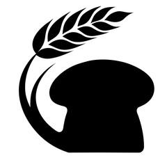 Black silhouette of bread with wheat stalk © Afzaal