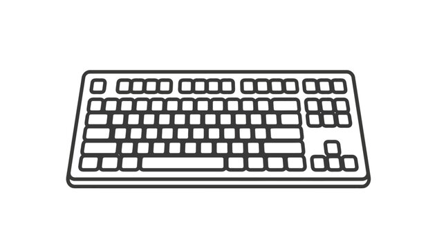Full computer keyboard peripheral hardware line art icon.