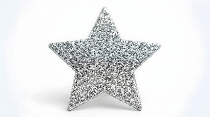 Obraz premium Sparkling Silver Glitter Star Shape Embellishment Shining Brightly With Reflective Surface Capturing Light Ideal For Festive Decorations And Crafting Projects