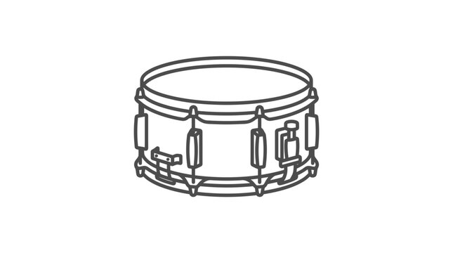 Professional snare drum line art icon isolated.
