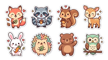 Obraz premium Cute Cartoon Animal Icons Set for Kids and Design Projects