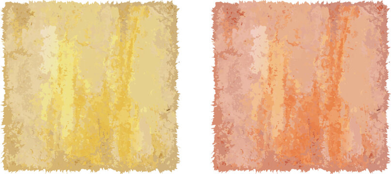 Yellow and pink watercolor squares with torn deckled edge texture