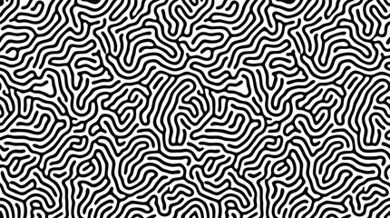 Obraz premium Abstract seamless pattern with black organic branching lines on a white background
