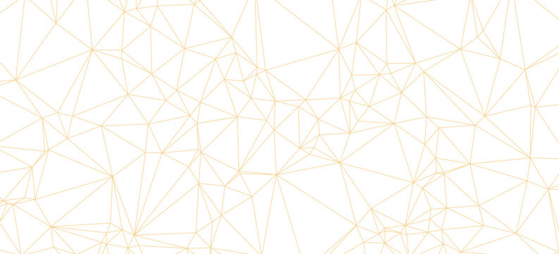 Abstract of simple GOLD line triangle pattern geometric background .white background creative and geometric shape with white luxury pattern .GOLDENand white geometric background with low poly triangle