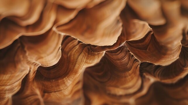 Walnut shell winding ridges wrinkled texture close up