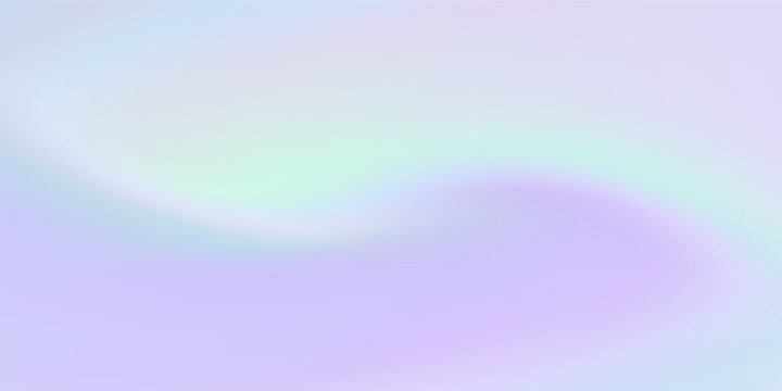 Holographic pastel pink lavender mint baby blue gradient background for web header, banner design. Cute hologram backdrop, soft smooth texture paper