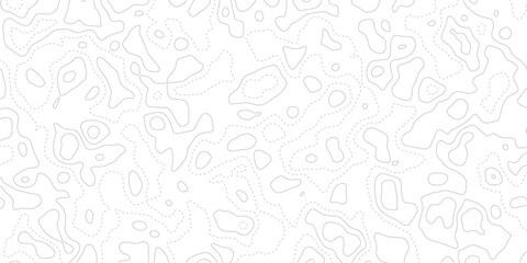 Abstract black and white topographic contour pattern featuring flowing terrain curves and wavy lines that resemble wood grain or fingerprint textures in a clean modern map style design. © ANAK