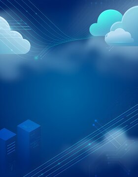 cloud technology with copy space and futuristic data connections
