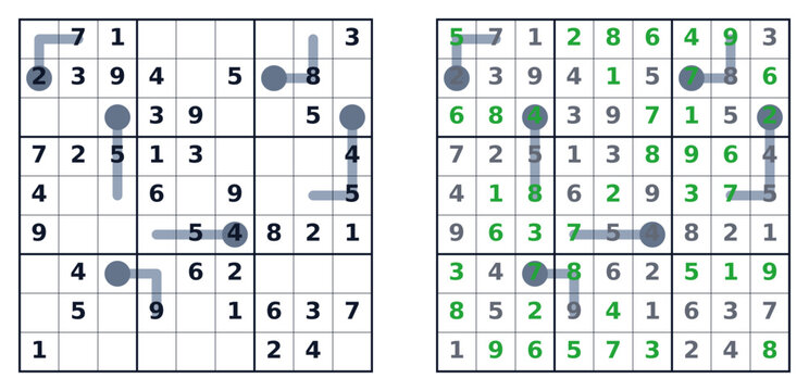 Sudoku puzzle with empty cells and filled numbers in vector style_thermo_medium  